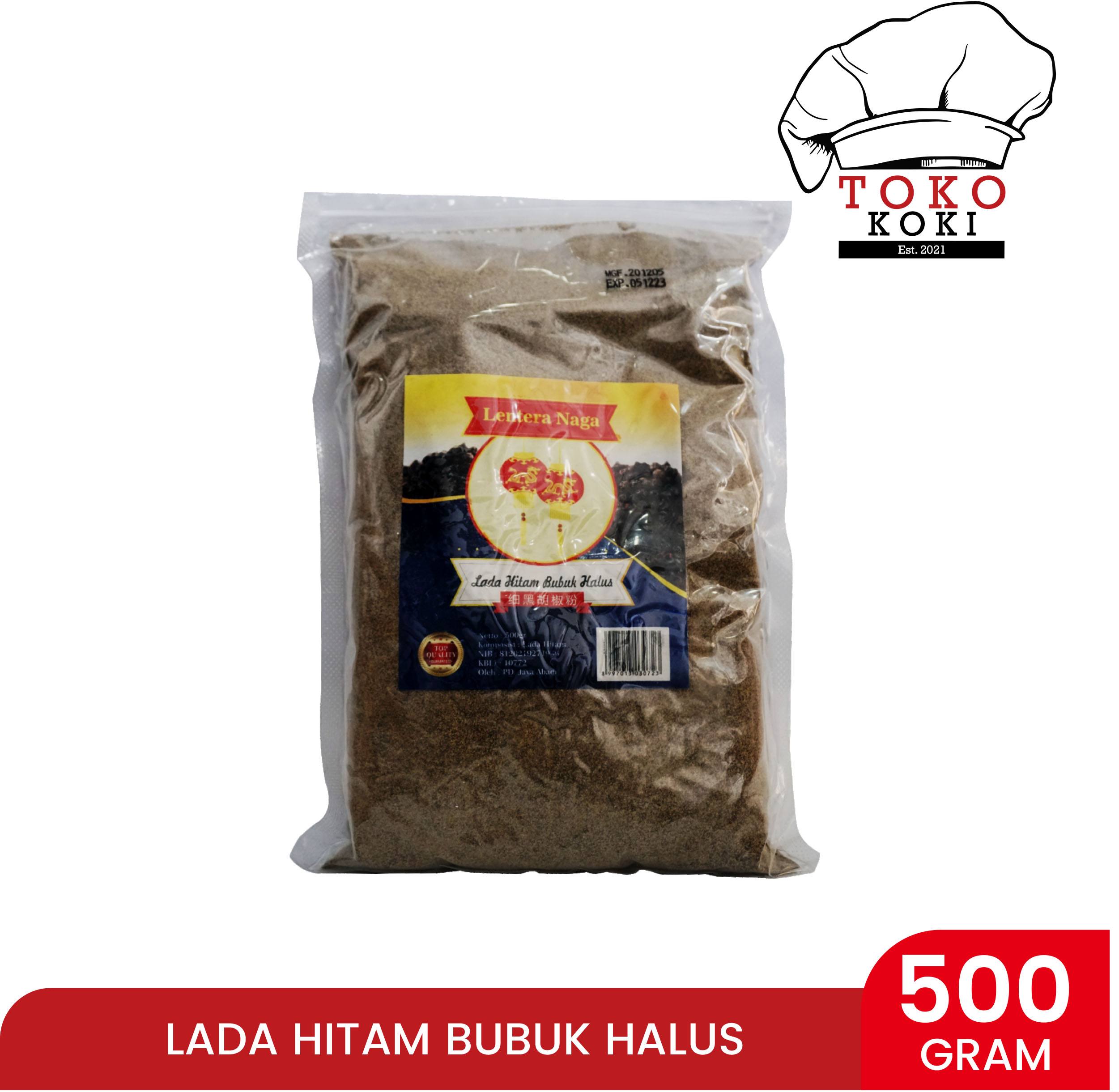 Lentera Naga Lada Hitam Bubuk Halus 500gr