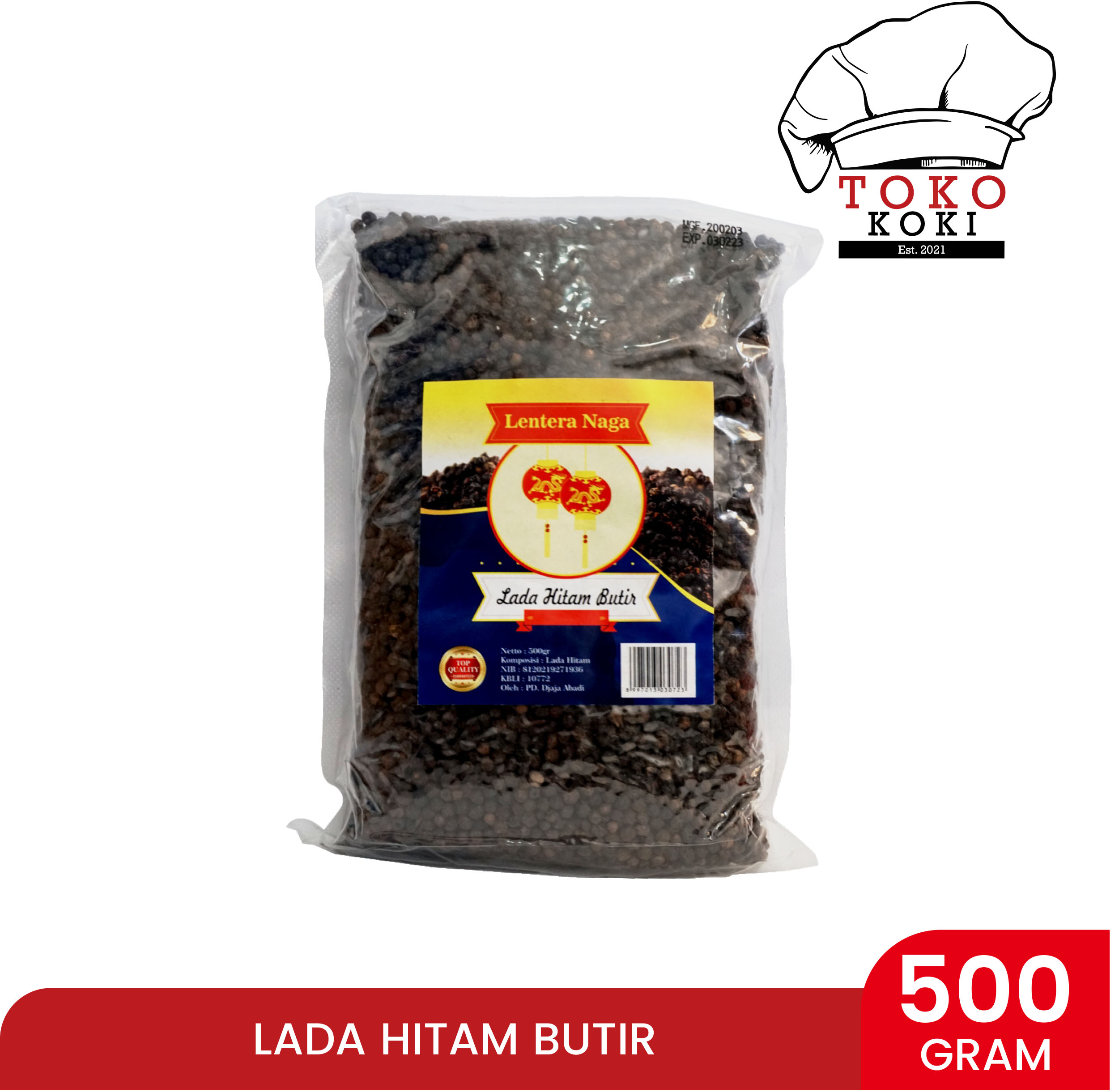 Lentera Naga Lada Hitam Butir 500gr