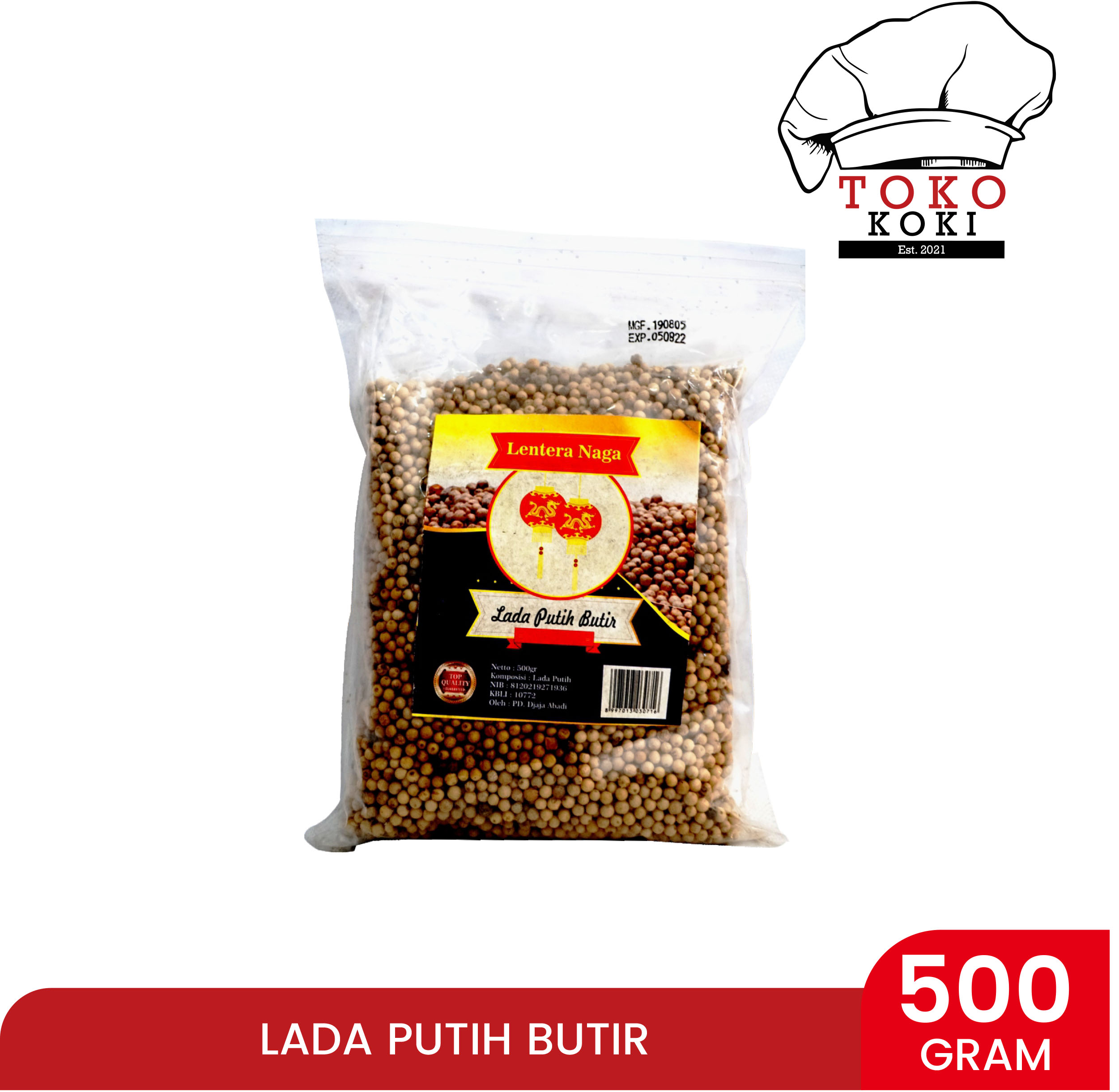 Lentera Naga Lada Putih Butir 500gr